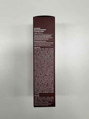 numbuzin No.4 Cream | Full-Nutrient Firming Cream | Skin Elasticity, Wrinkle Care, Anti-aging, Deeply Nourishing, Hydration | Red Ginseng, Panthenol, Niacinamide, Bifida | 2.02 fl. oz.