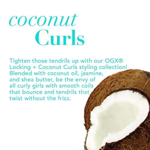 OGX Coconut Curls Decadent Creamy Mousse - Hydrating Hair Styling Foam, 7.9 oz