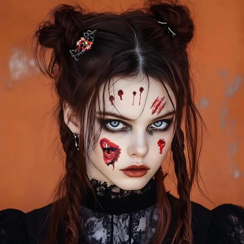 Halloween Fake Scar Tattoos - 60 Sheets Zombie Wound Stickers