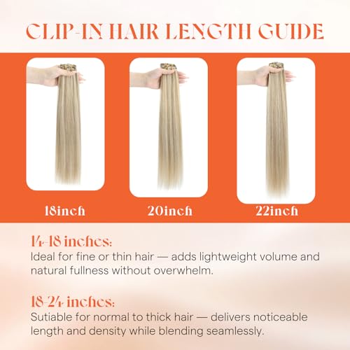 Sunny Hair Clip-in Human Hair Extensions Blonde Remy for Volume & Highlights