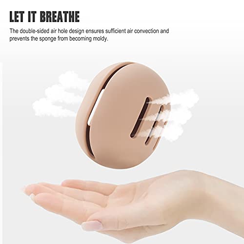 FERYES Travel Makeup Sponge Brush Holder, Soft Silicone Beauty Make Up Brush Blender Case Organizer for Travel