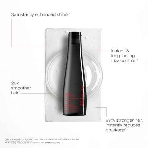shu uemura art of hair Ashita Supreme Smoothing Shampoo - Adds Shine, Reduces Frizz, Strengthens Strands, Prevents Breakage, For All Hair Types, 10 Fl Oz
