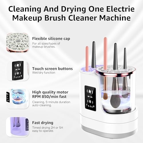 3-in-1 Electric Makeup Brush Cleaner Machine | Auto Deep Clean