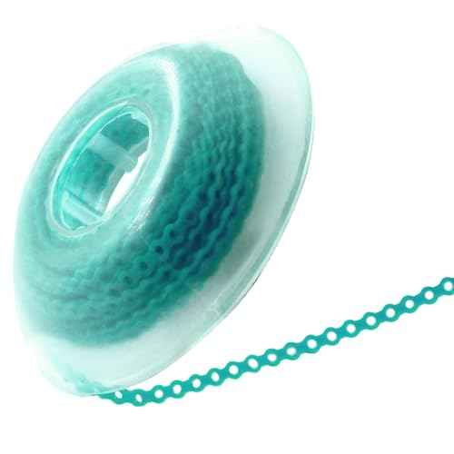 LA MIERE 1 Roll Orthodontic Rubber Chains, Braces Power Chains consisted force in closed, short, long 15''spools (closed, 0.113¡¯¡¯(2.5mm), Turquoise)