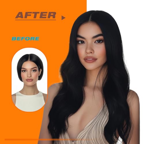 Sunny Hair Tape in Extensions Remy Human Hair 22" Jet Black 20Pcs