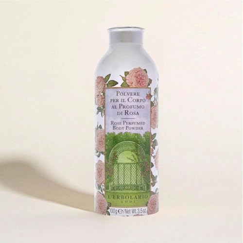 L'Erbolario Rose Body Powder - 3.5 oz Floral Scent