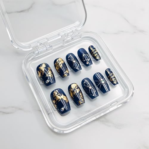 Press On Nail Storage Box Set - 12 Clear Display Cases + 60 Adhesive Tabs