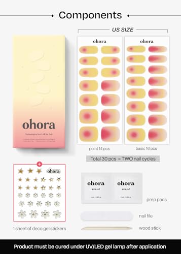 ohora Semi Cured Gel Nail Strips - 30 Wraps, Tropical Dream