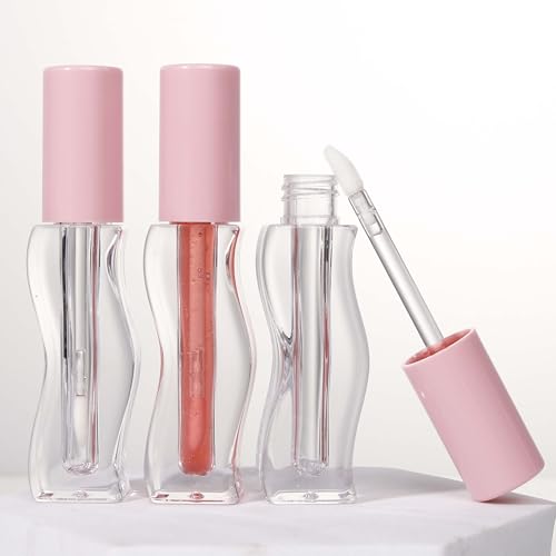 9pcs Pink Empty Lip Gloss Tubes 2.5ml with Wand Caps