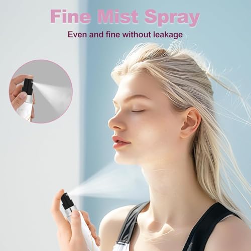Refillable Perfume Spray Bottles - 2 Pack Portable 5ml Travel Perfume Containers - White and Pink