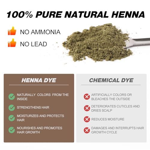 Natural Henna Hair Color Powder, Black, 6g DIY Kit