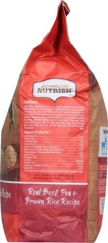 Rachael Ray Nutrish Premium Natural Dry Dog Food with Added Vitamins, Minerals & Taurine, Real Beef, Pea, & Brown Rice Recipe, 6 Pounds (Packaging May Vary) (Pack of 2)