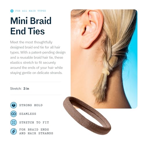Gimme Beauty No Snag Braid Ends - Seamless Nylon & Spandex Hair Ties for Braids - No-Snag Gentle Hold Design - Zero-Dent, Daily Hair Accessories - 25 Pack, Blonde