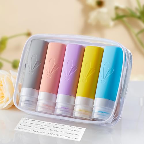 TSA Approved Travel Bottles 3oz Leak Proof Silicone Toiletries