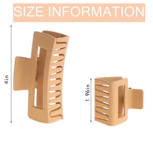 Alemaky 12-Pack Square Claw Clips, Large & Small Non-slip Hair Clips