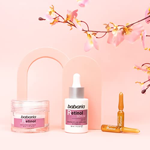 Babaria - Retinol Ampollas Antiedad Procollagen, Piel Renovada, Firme y El?stica, con Vitamin A Premium, Apto para Todo Tipo de Pieles, Incluso Sensibles - 5 Uds de 2 ml