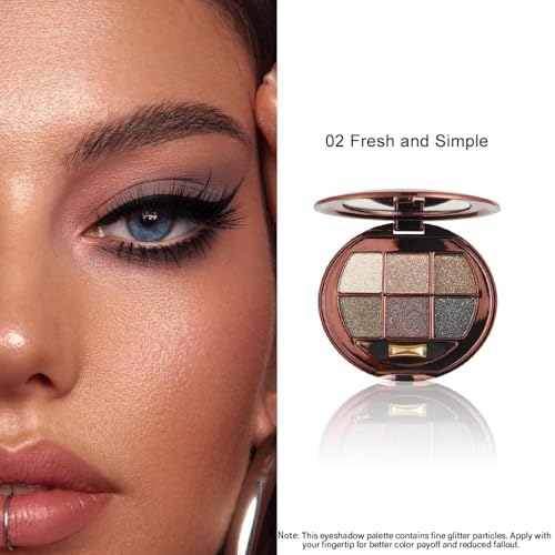 Neutral Gold Shimmer Eyeshadow Palette - Blendable Metallic Smokey Eye