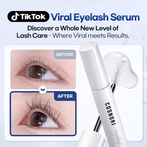 COSNORI Long Active Eyelash Serum - Korean Lash & Brow Growth 0.3oz