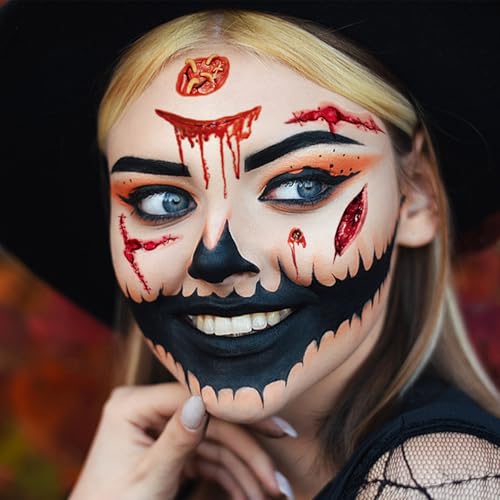 30 Pcs Halloween Fake Scars Temporary Tattoo Stickers
