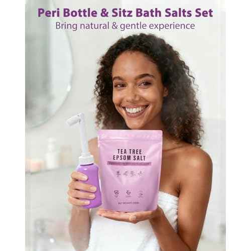 Peri Bottle Sitz Bath Salts Set - New Portable Bidet and Sitz Bath Soak for Postpartum Care, Hemorrhoid Treatment Comfort Relief Faster Recovery