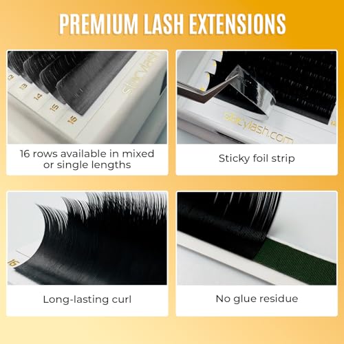 Easy Fan Lash Extensions by STACY LASH | DD Curl Eye Lashes | Easy Fanning Lashes 3D 4D 5D 6D 7D 10D | Volume Set | 16-Rows Lash Tray | Eyelash Extension Supplies for Lash Tech |DD-0.05-MIX 12-15