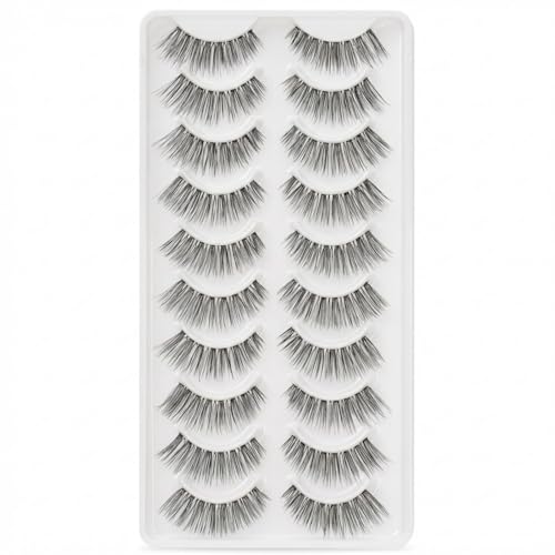 LZM Self Adhesive Eyelashes - 12mm Preglued Natural Strip Lashes