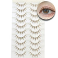 Brown Manga Lashes 14mm Clear Band 10 Pairs Reusable