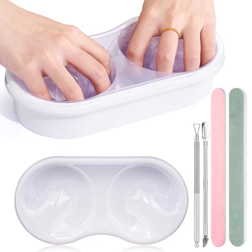 Dual Hand Nail Soaking Bowl Kit - Double-Layer Acrylic & Gel Remover