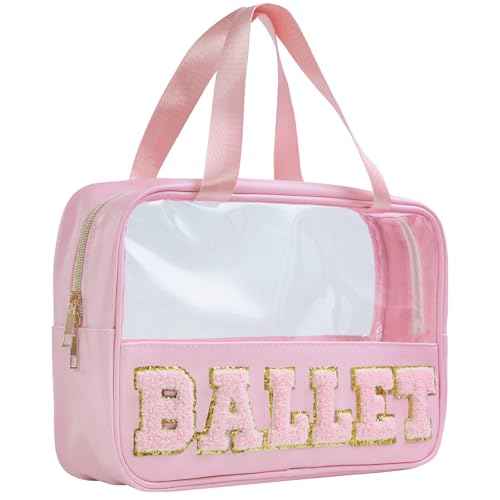 Ballet Bag Preppy Stuff Ballet Gifts Chenille Letter Bags Makeup Cosmetic Bags ballet bags for girls 4-6 Waterproof Organizer Storage Case Gifts for Team Girls Women (STB-FS-BALLET, STB-FS-BALLET)