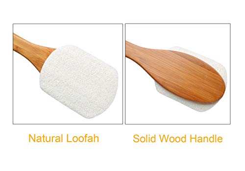 Leotruny 100% Natural Exfoliating Loofah with 17in Arc Long Handle - 1 Pack