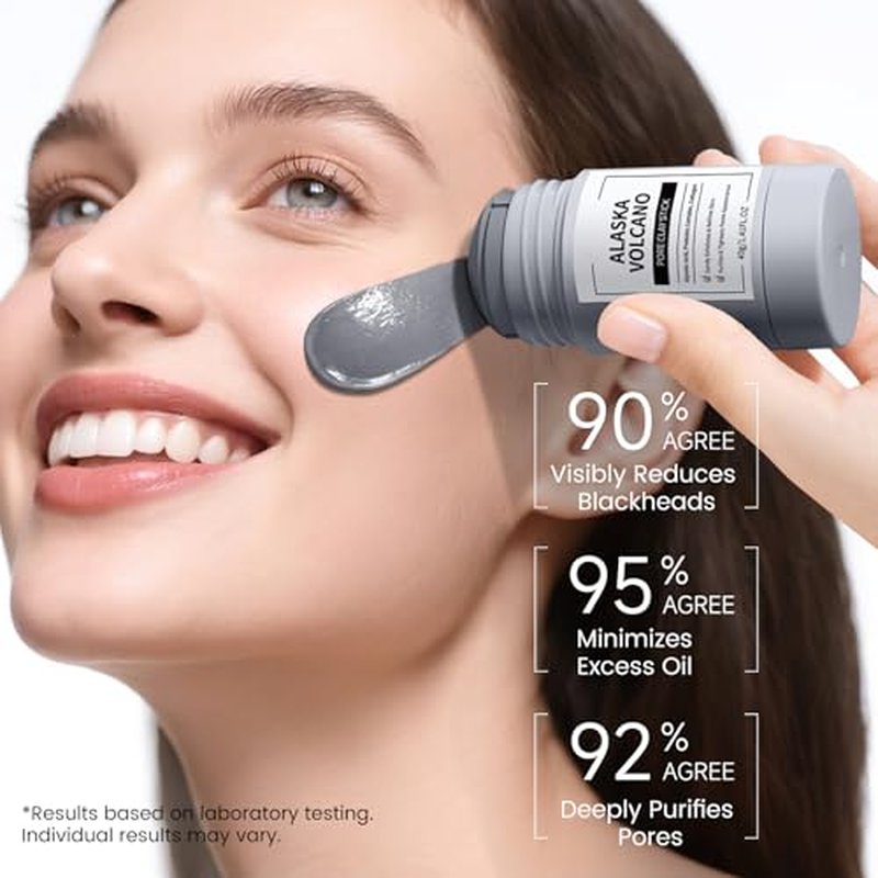Clay Mask Stick, Deep pore Cleansing, Exfoliator Blackhead Remover Pore Cleanser Gentle Exfoliation Skin Brightening, Hydrating & Moisturizing Face Mud Mask for All Skin Types, Men & Women (Gray)