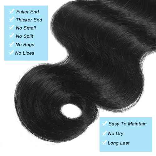Beautymoon Body Wave Bundles 18 20 22 Inch 100% Unprocessed Brazilian Raw 3 Bundles Human Hair 16A Grade Body Wave Human Hair Bundles Remy Virgin Hair Extensions for Women