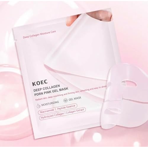 KOEC Deep Collagen PDRN Pink Gel Mask, Moisturizing Face Treatment with Niacinamide, Peptide Essence, Hydrolyzed Collagen, 36g