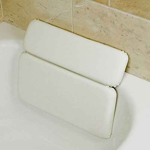 Luxury Comfort Large White Vinyl & Foam Relaxing Neck Spa Bath Pillow Hot Tub