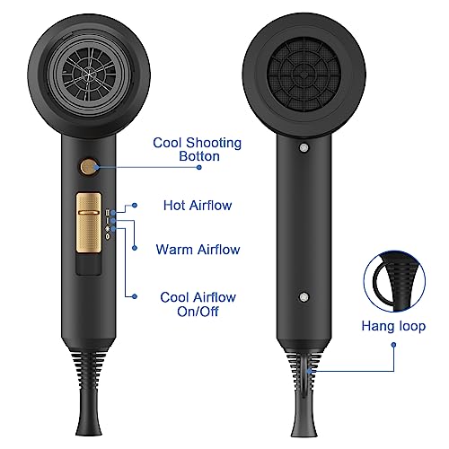 slopehill 1800W Ionic Hair Dryer with Concentrator & Diffuser