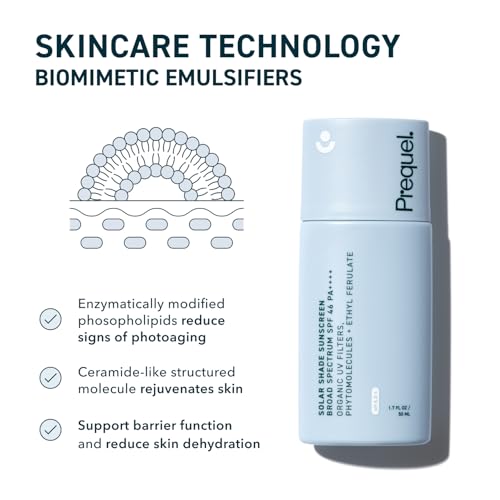 Prequel Skin Solar Shade - Moisturizing Face Sunscreen SPF 46 PA++++ Broad Spectrum UV Protection. Hydrating Sunblock for Dry Skin. Lightweight Travel Size Sun Protection, 1.7oz (Pack of 2)
