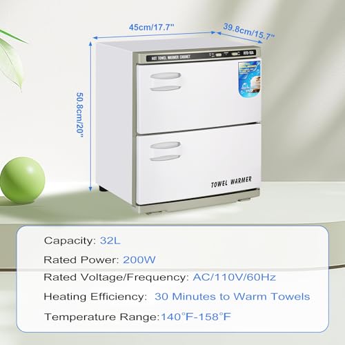 32L Hot Towel Warmer Cabinet with UV Sterilizer for Spa & Salon