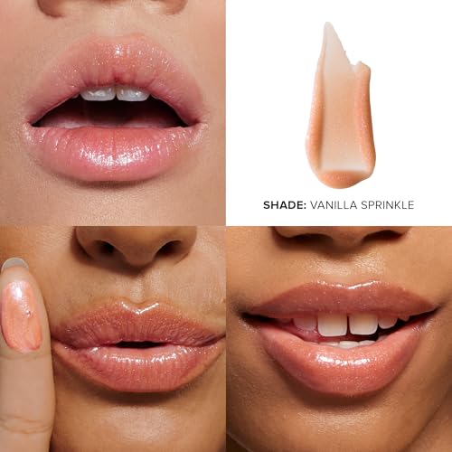 Nudestix NudeGlow Lip Set ? 3-Piece Hydrating Peptide Lip Butter Kit with Glossy Shimmer Tints | Includes Vanilla Sprinkle, Rose Sparkle & Mocha Magic | Clean, Vegan, Plumping Lip Balm Trio