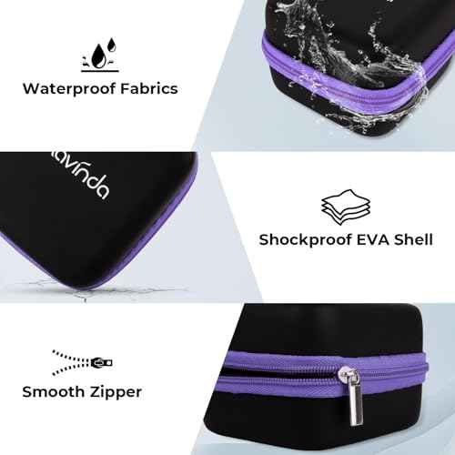 Lavinda Nail Drill Bits Holder, Dustproof Displayer Organizer Container, 64 Holes Nail Bits Container Box Case with High Density Foam to Avoid Slipping & Scratches,Purple (Drill Bits Not Included)