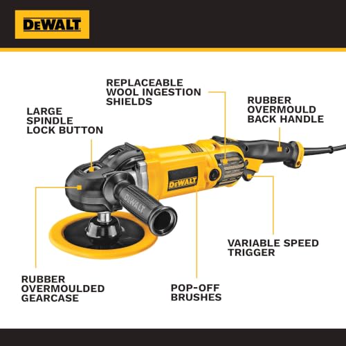 DEWALT 7-9in Buffer Polisher, 12 Amp, Variable Speed, Soft Start