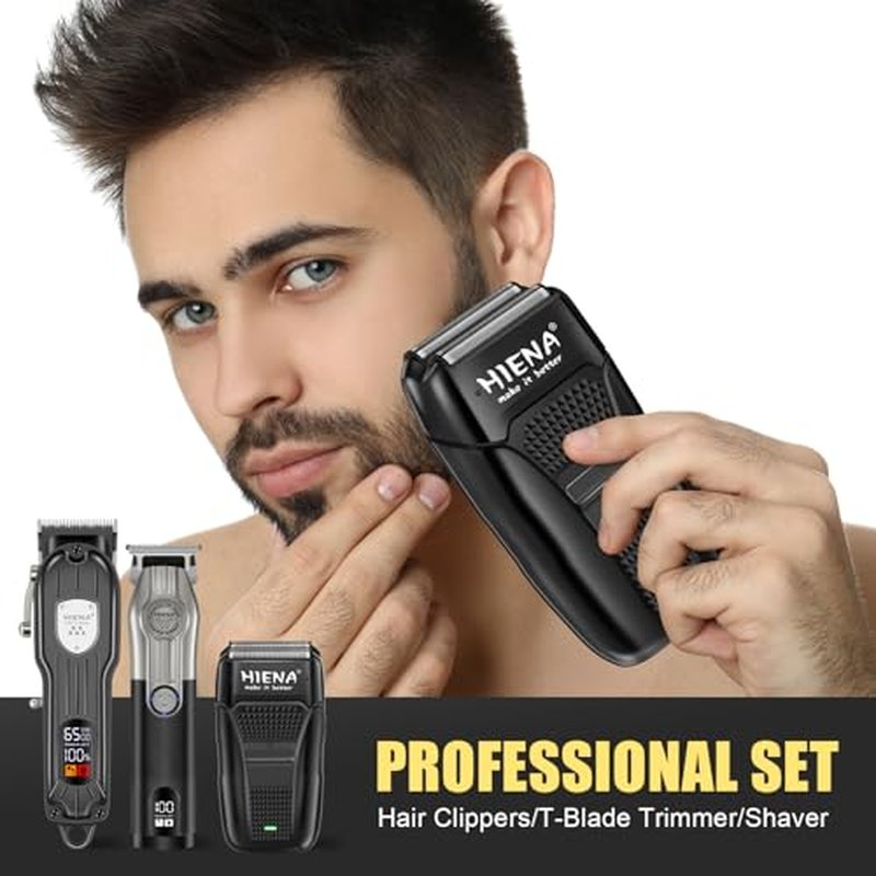 HIENA PRO Cordless Hair Clippers Set for Men with LED Display