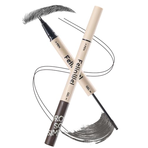 Waterproof Dual-Ended Brow Pen & Mascara - Grey Black