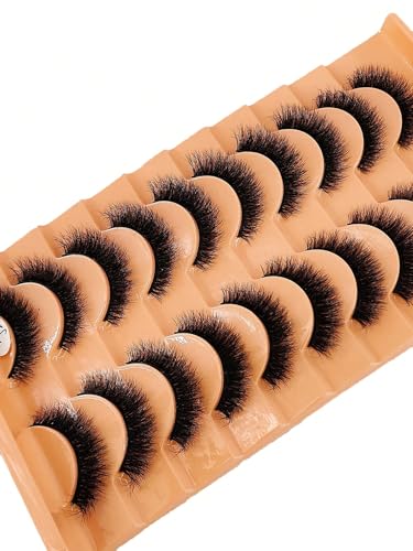 10 Pairs 3D Mink False Eyelashes - Soft Fluffy Natural Lashes