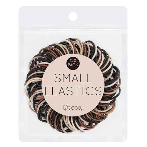 120 Pcs Small Hair Ties for Thin Hair & Kids - 1 Inch, 2mm No-Damage Elastic Bands in, Natural