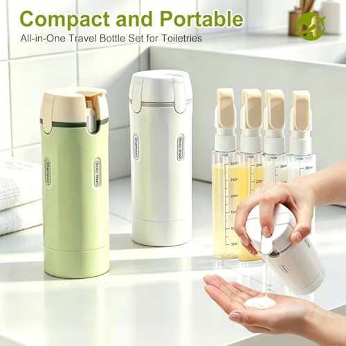 4-in-1 Travel Dispenser - 30ml Leak-Proof Bottles for Toiletries