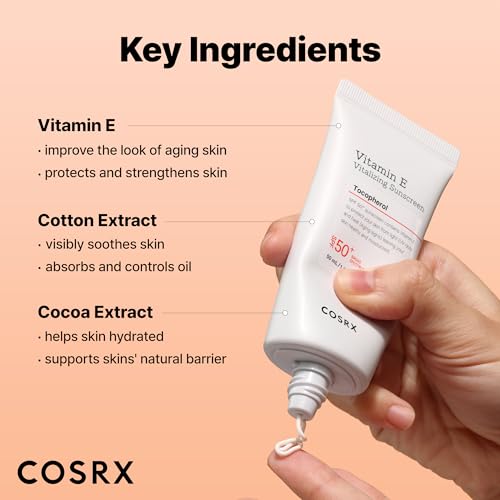 COSRX Vitamin E Sunscreen SPF 50 - Lightweight, No White Cast