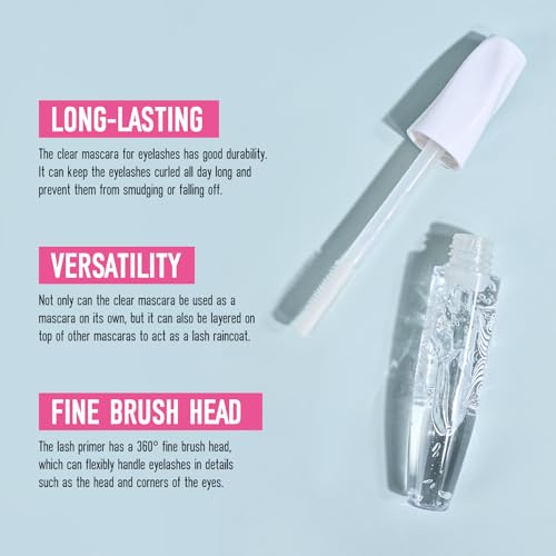 KYDA Clear Mascara Primer for Eyelashes and Eyebrows, Hydrating, Thin and lightweight, Natural Lash Conditioning Primer- Vegan, Cruelty-Free