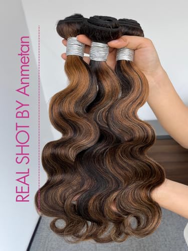 Body Wave Human Hair Bundles - 16/18/20 Inch Honey Blonde Ombre