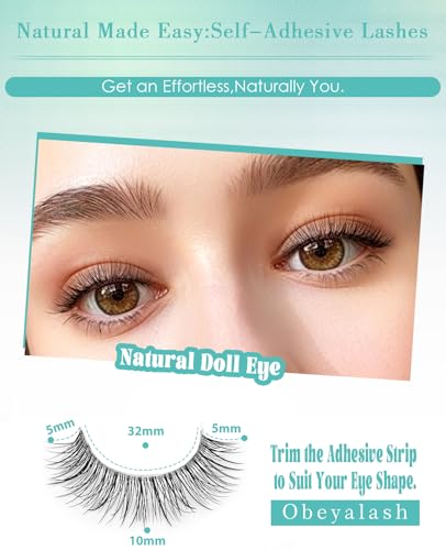 Obeyalash Self Adhesive Eyelashes 10mm - No Glue Pre Glued Lashes