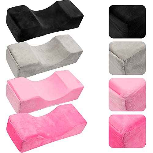 Eyelash Extension Velvet Lash Pillow Beauty Salon Memory Foam Neck Pillow for Lash Extension Grafting Make Up (Black)